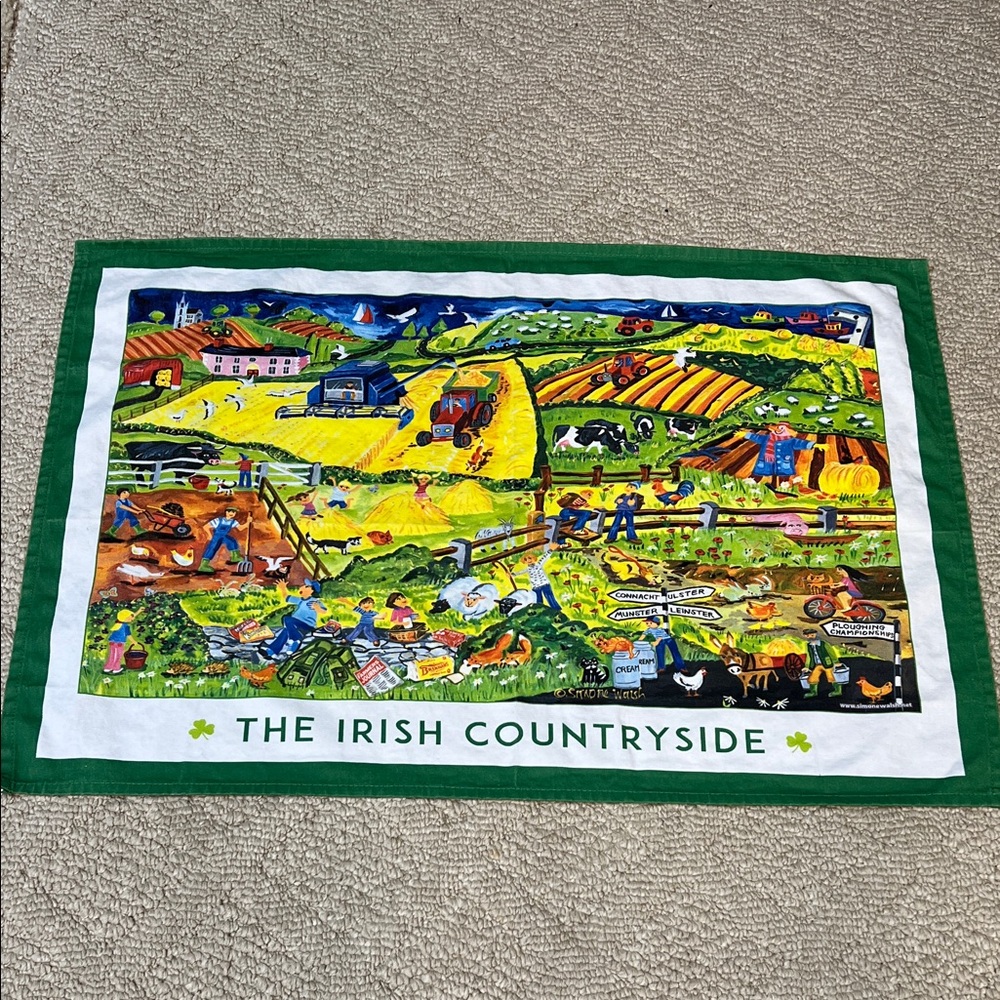 🍀 Irish Countryside Tea Towel – Simone Walsh Irish Artist
